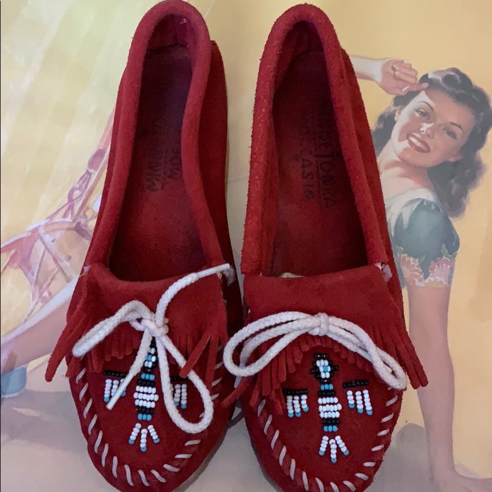 Red moccasins